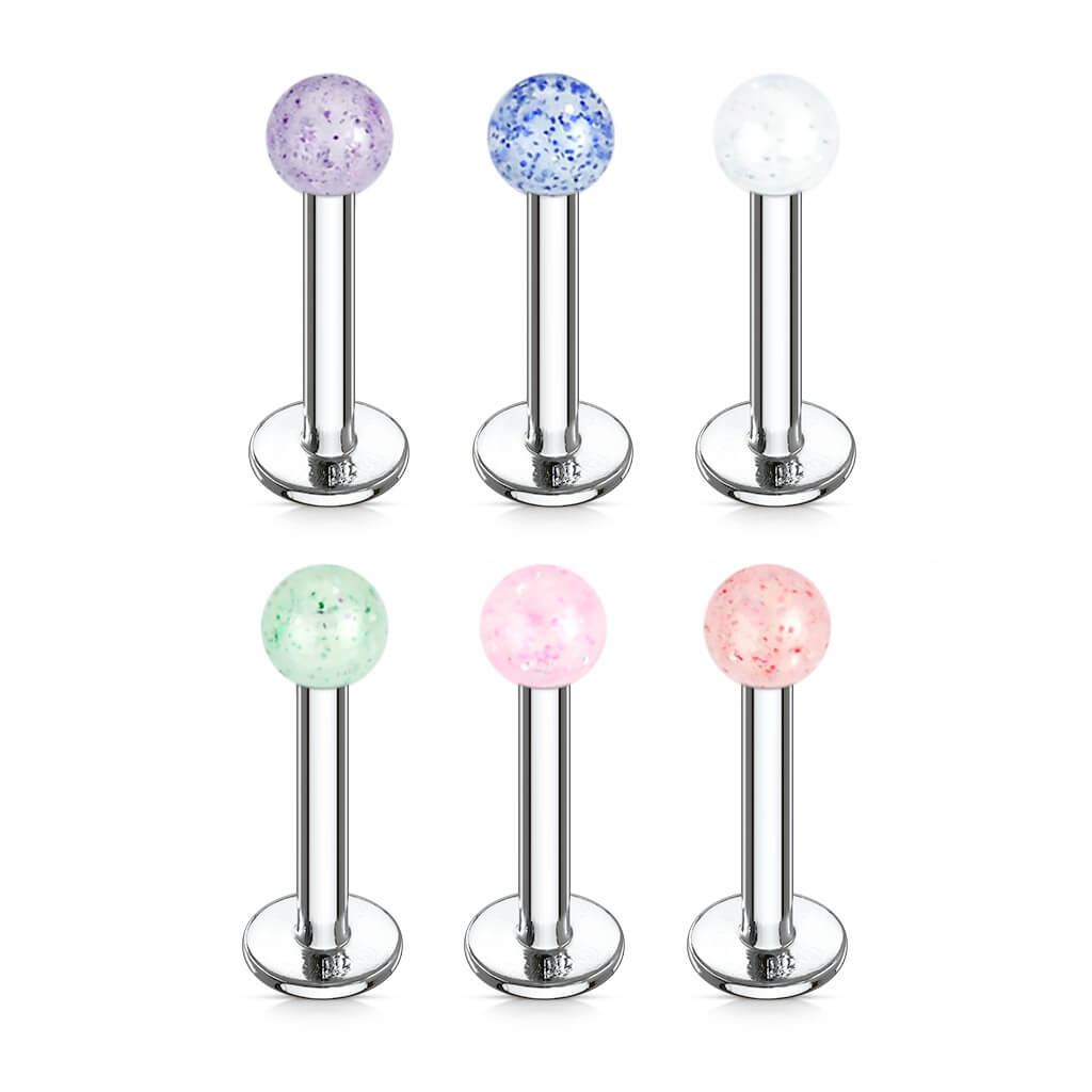 Labret Acrylic Glitter Ball