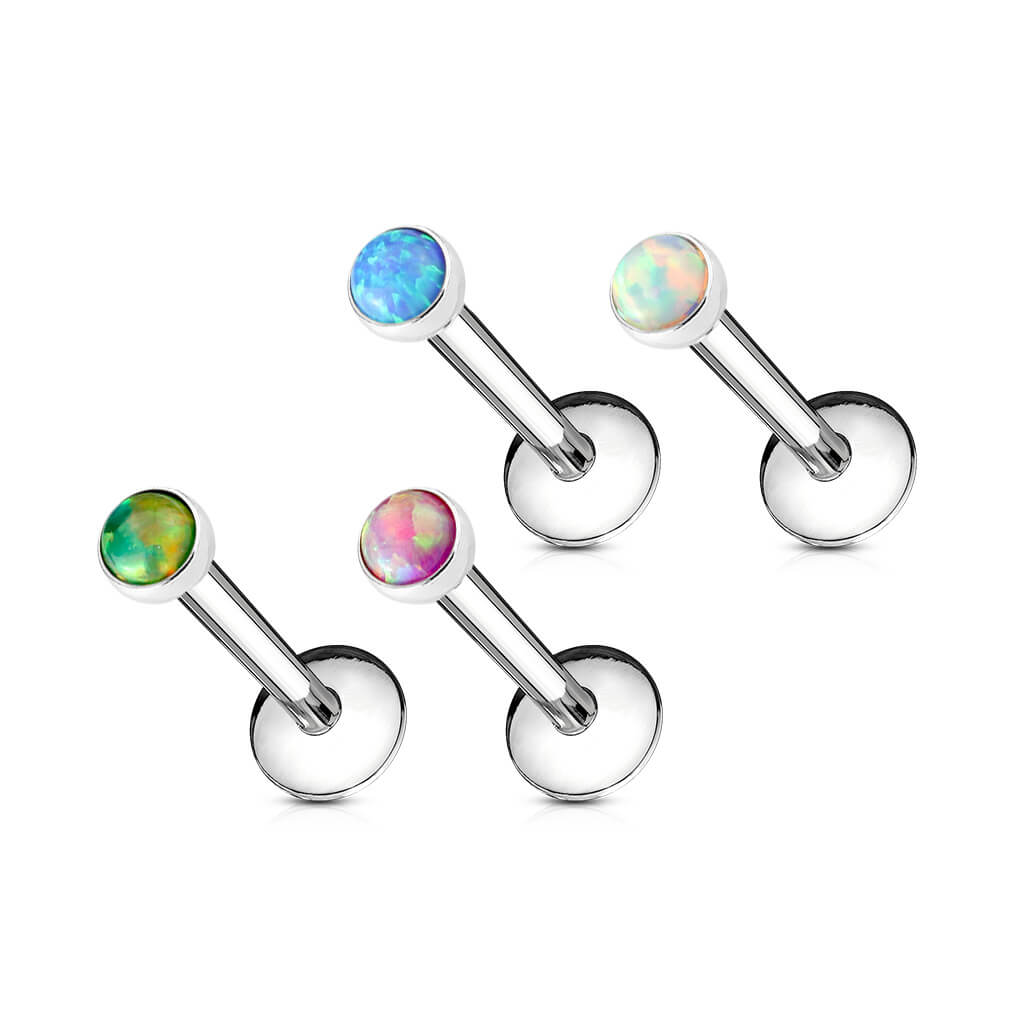 Labret Opal Flach Rund Innengewinde