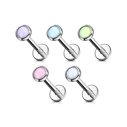 Labret Illuminating synthetic Stone Internally Threaded