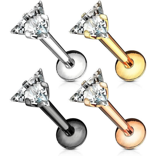 Labret Dreieck Zirkonia Innengewinde