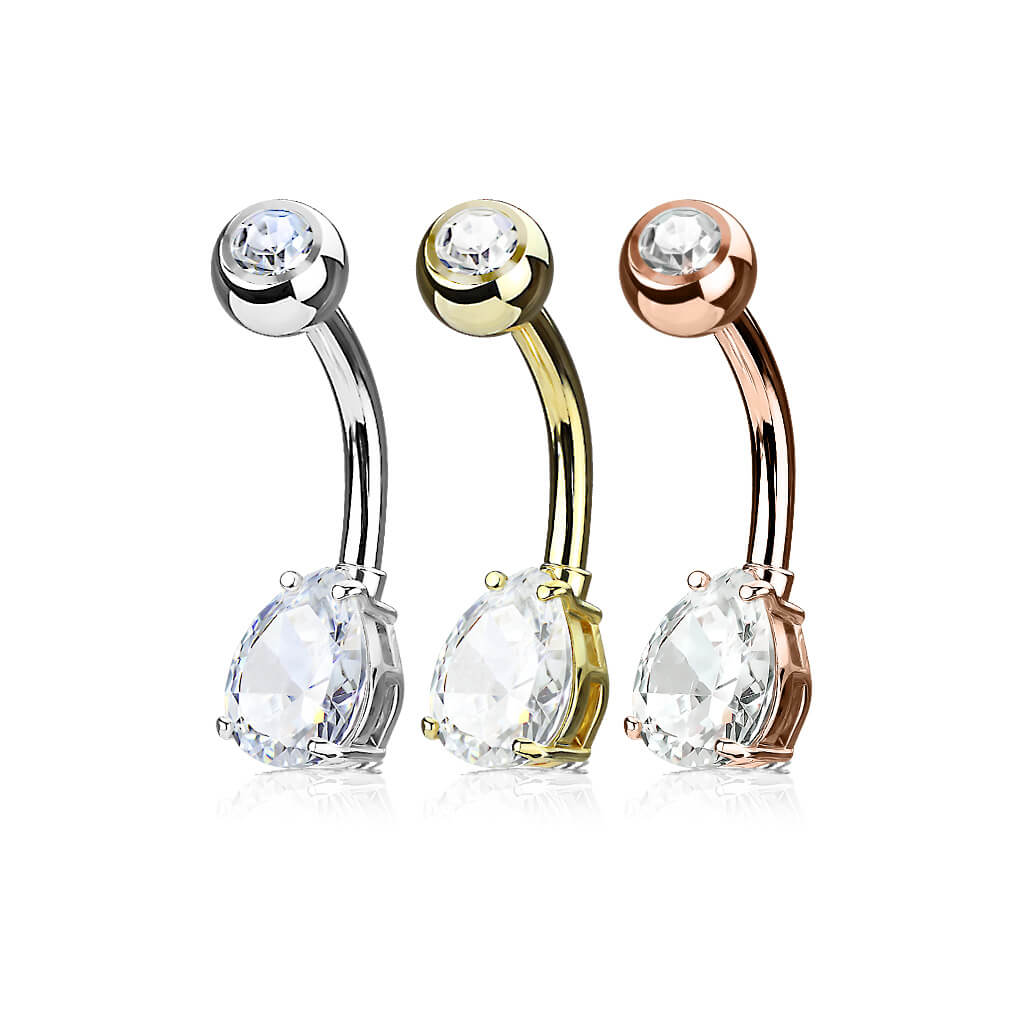 Piercing Ombelico Goccia di zircone