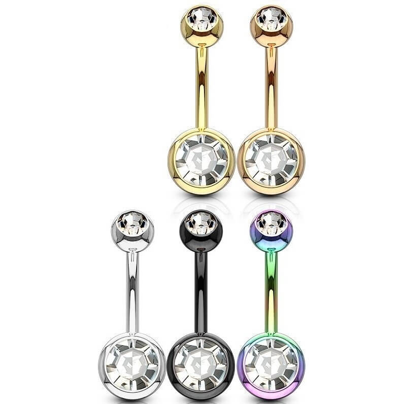 Belly Button Piercing Zirconia Round