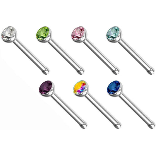 Nose Stud Zirconia Round Silver