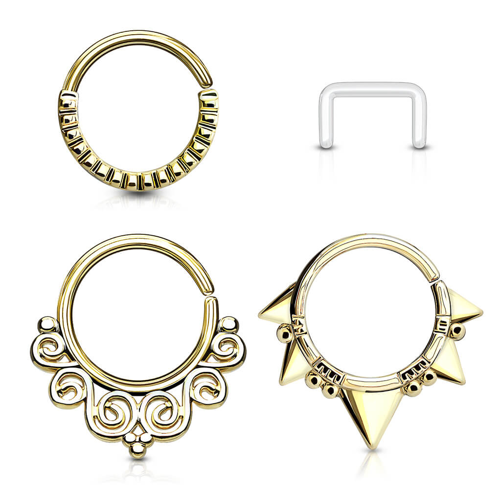 Septum Piercing Pack Anillos y Retenedor  Flexible