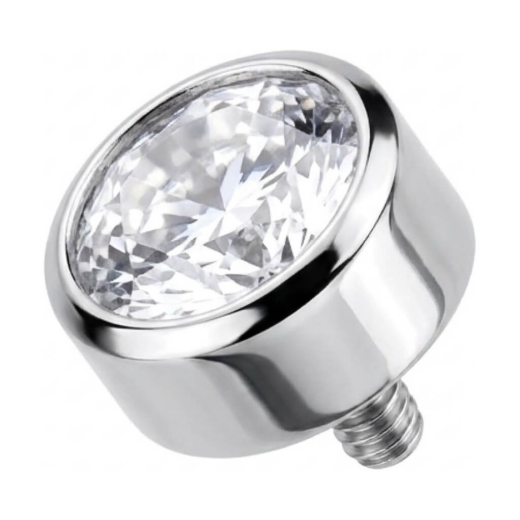 Titanium Top Round Bezel Zirconia Internally Threaded