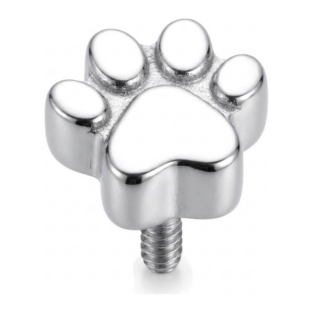 Titanium Top Animal Paw Print Internally Threaded