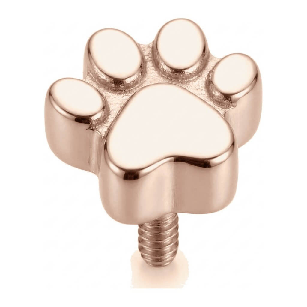 Titanium Top Animal Paw Print Internally Threaded