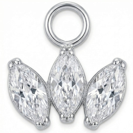 Titanium Attachment Triple Marquise Stone Fan