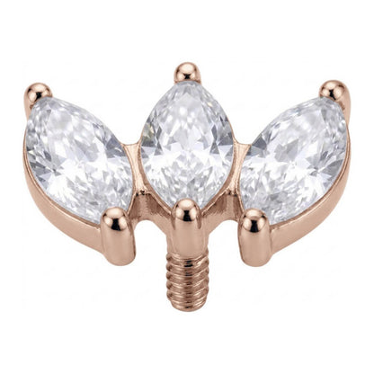 Titanium Top Triple Zircon Fan Internally Threaded