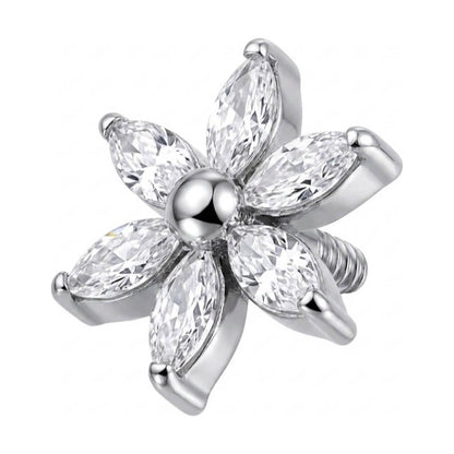 Titanium Top Marquise Petal Flower Internally Threaded
