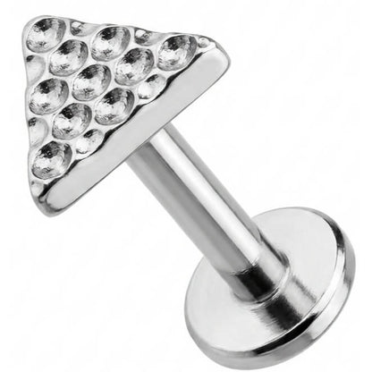 Titanium Labret Hammered Texture Triangle Top Internally Threaded