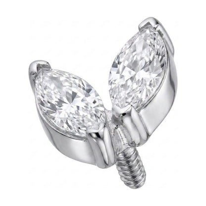 Titanium Top Double Marquise Leaves Internally Threaded