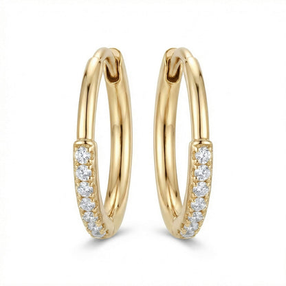 Titanium Earring Crystal Paved Hoop Clicker
