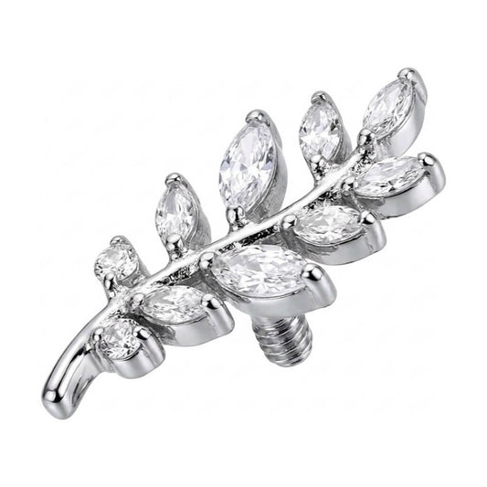 Titanium Top Marquise Leaf Vine Branch Internally Threaded