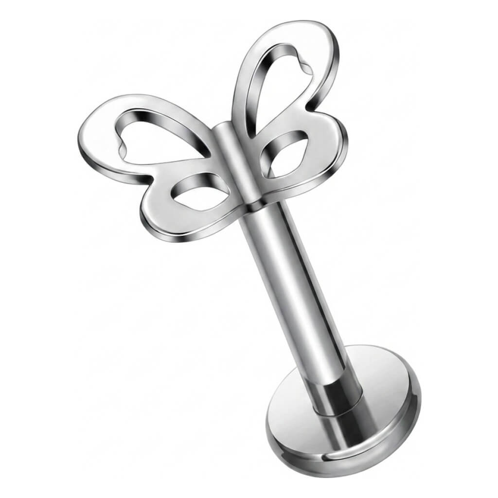 Titanium Labret Butterfly Internally Threaded
