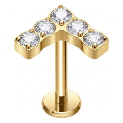 Titanium Labret Arrow Zirconia Push-In