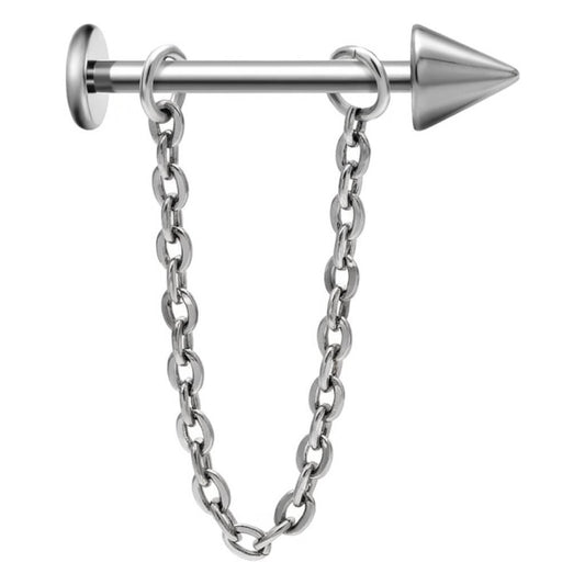 Titanium Labret Spike with Chain