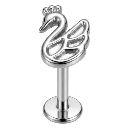 Titanium Labret Swan Internally Threaded