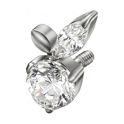Titanium Top Round Stone Leaf Cluster Internally Threaded